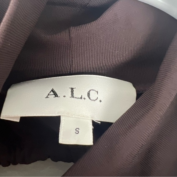 A.L.C. Corinna Turtleneck Tiered Maxi Dress Open Back Chocolate Brown - Picture 10 of 11